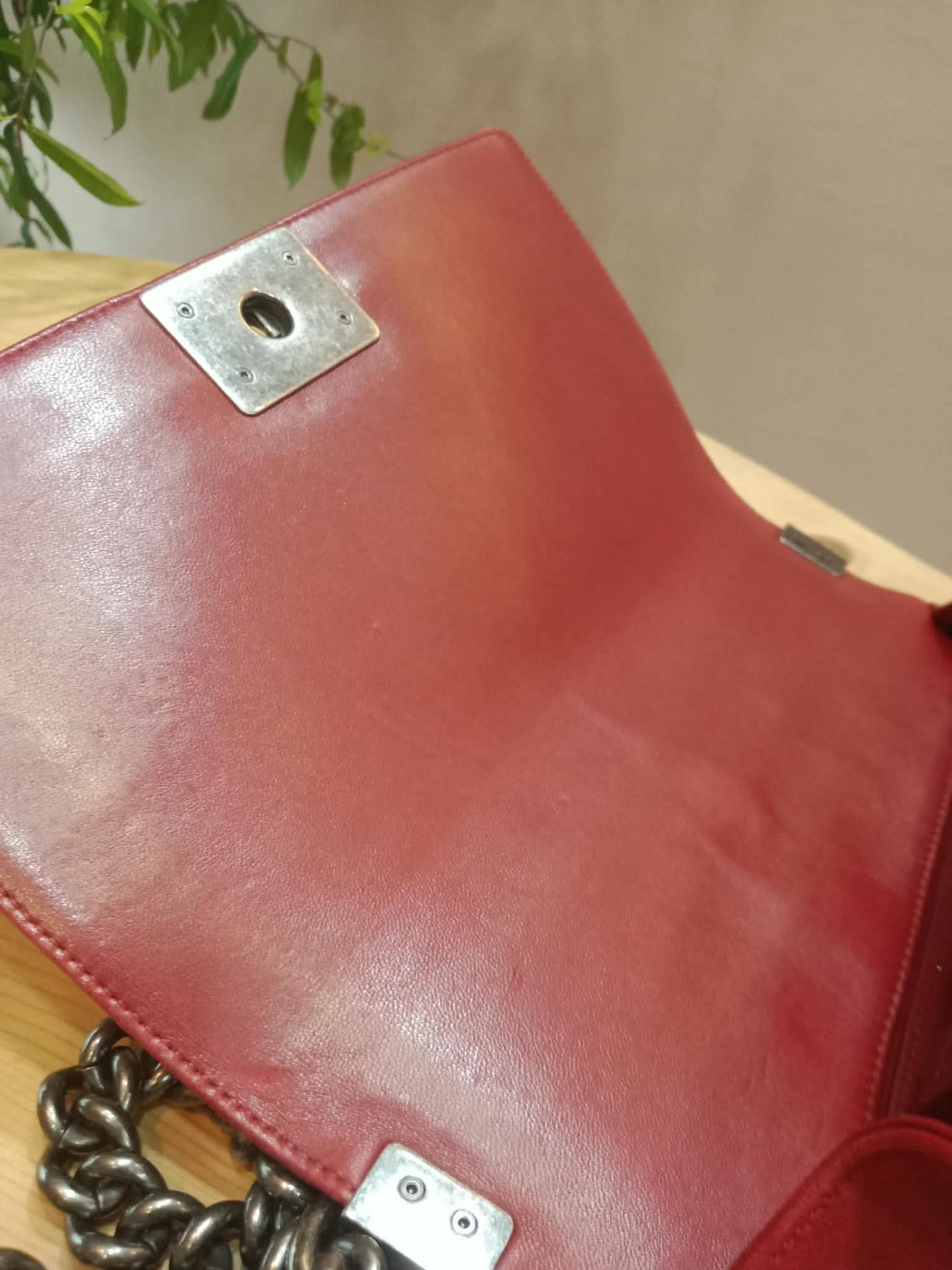 Chanel Le Boy Bag Red Lambskin Medium Series 18
