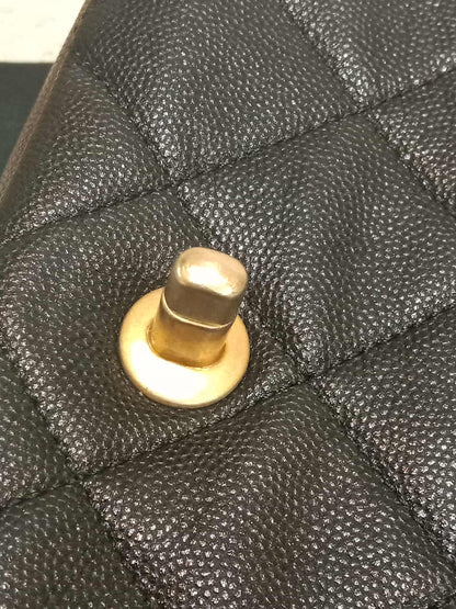 Chanel Seasonal Flap Caviar Black Microchipped