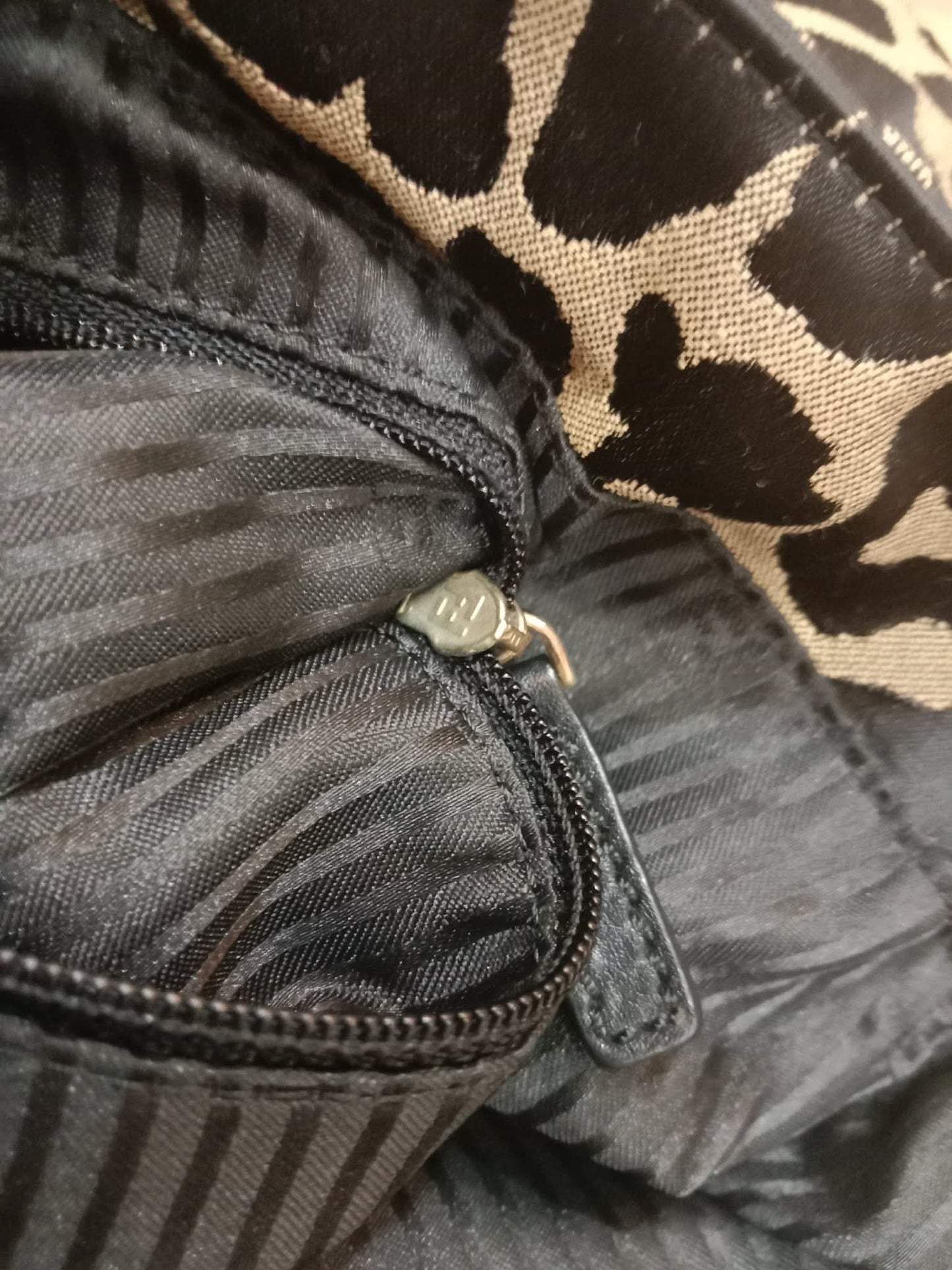 Fendi Mia Flap Bag Leopard Print Shoulder Bag