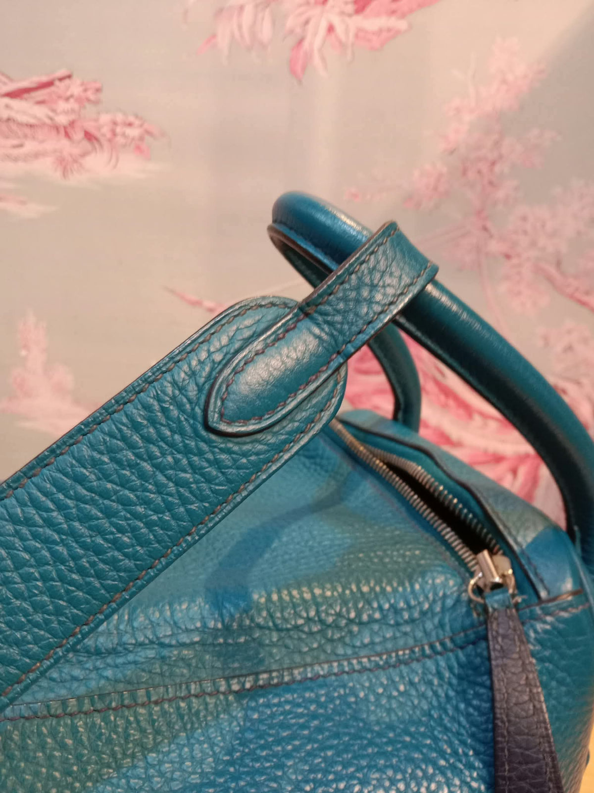 Hermes Lindy 30 Clemence Bleu Izmir Stamp R 2014