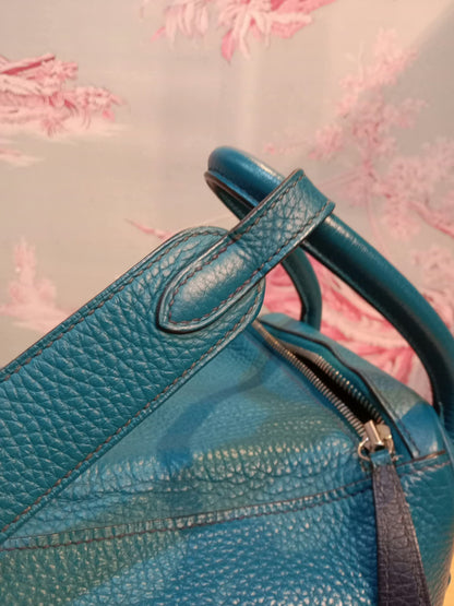 Hermes Lindy 30 Clemence Bleu Izmir Stamp R 2014
