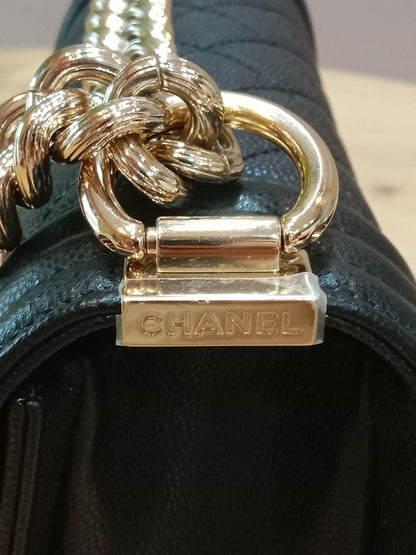 Chanel Le Boy Flap Caviar Small Black Series 23