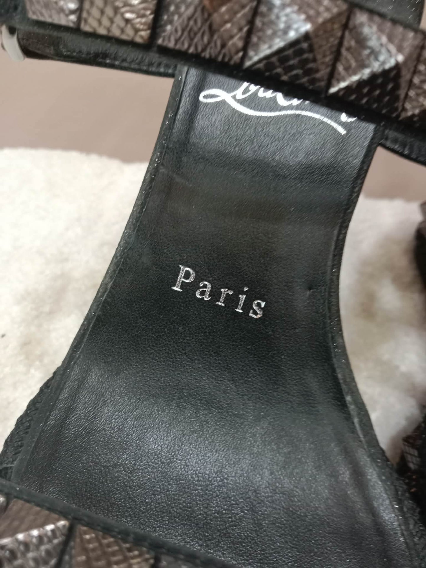 Christian Louboutin Pyraclou Wedge Black Pyramid Studs Size 36