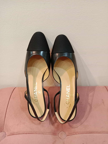 Chanel CC Slingback Black 37C