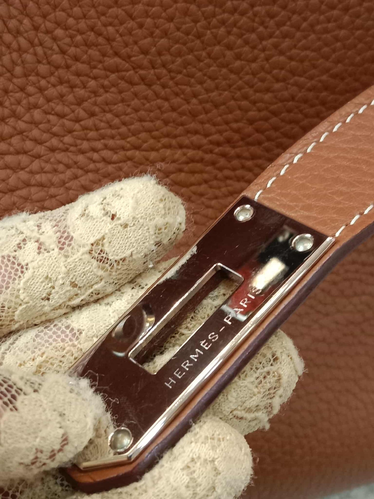 Hermes JPG 42 Gold Clemence Stamp N Square 2010