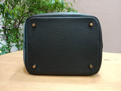 Hermes Picotin 22 Noir Clemence Stamp U 2022