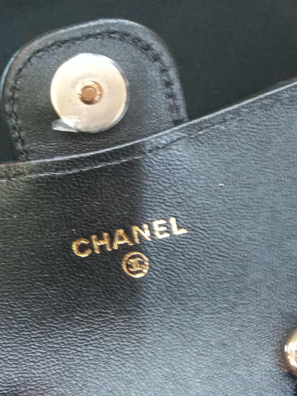 Chanel Bow Chain Belt Bag Black Lambskin Series 31