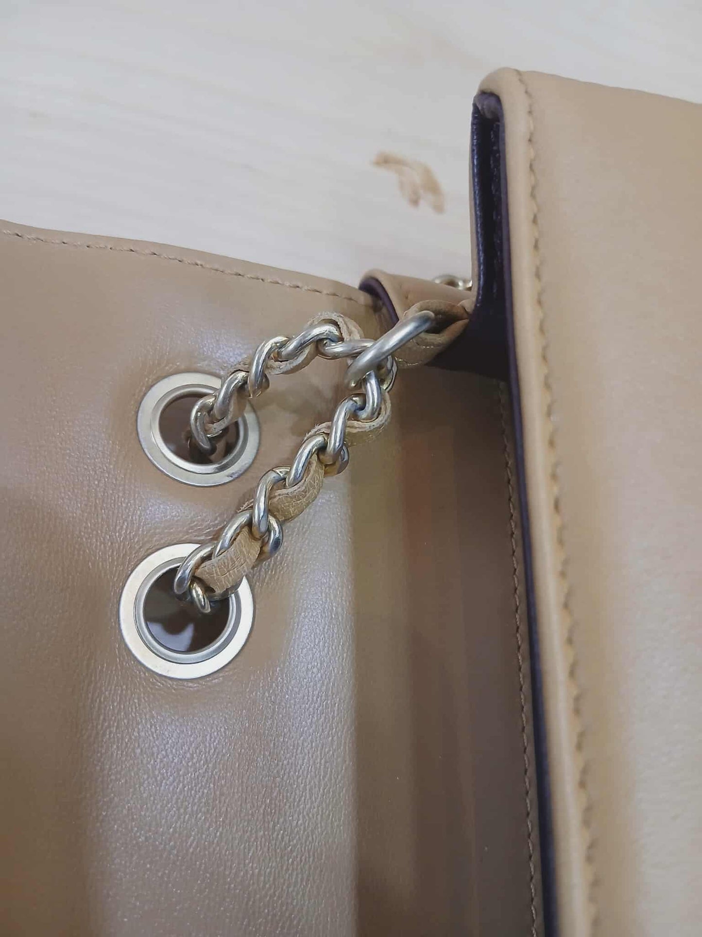 Chanel Diamond CC Chain Brown Caramel Lambskin Flap Bag Series 18