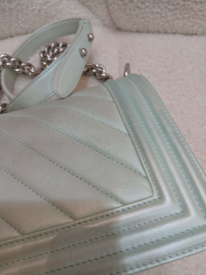 Chanel Leboy Chevron Iridescent Green Old Medium Series 25