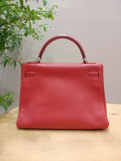 Hermes Kelly 32 Rouge Casaque Togo Stamp I Square 2005