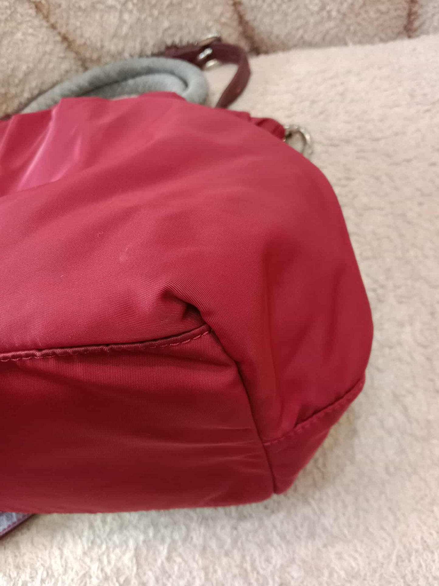 Prada Tessuto Nylon Top Handle Bag Red