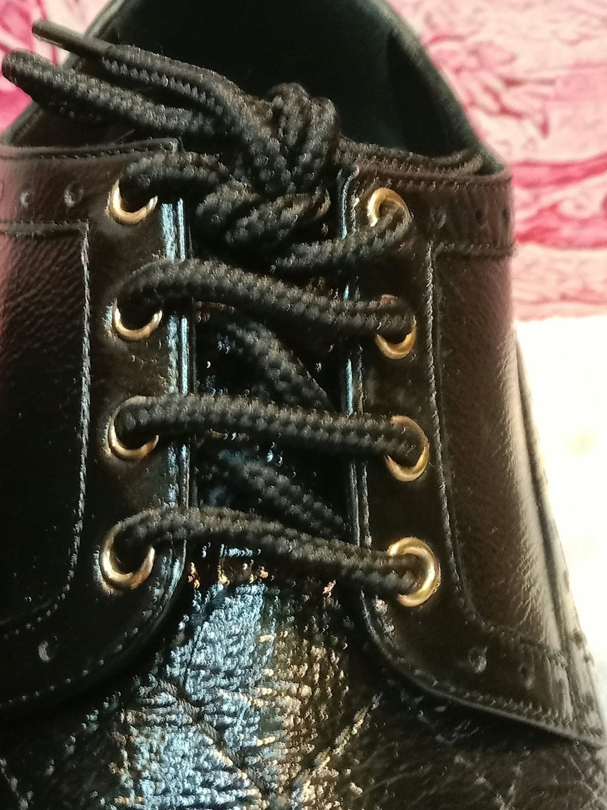 Chanel Quilted Leather Lace-up Oxfords Stacked Heels Black Size 39