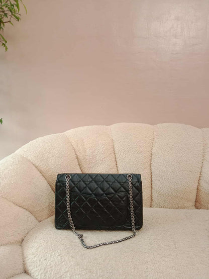Chanel Reissue Mademoiselle Double Flap Black Calfskin Series 14