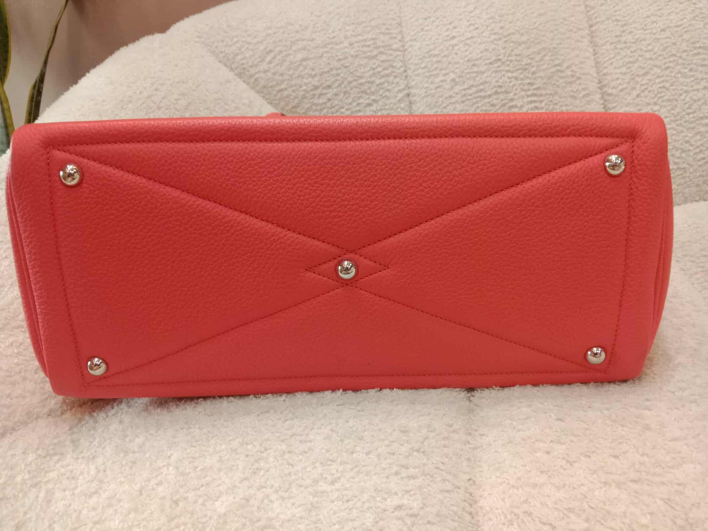 Hermes Victoria 35 Rose Jaipur Clemence Stamp R Square 2014