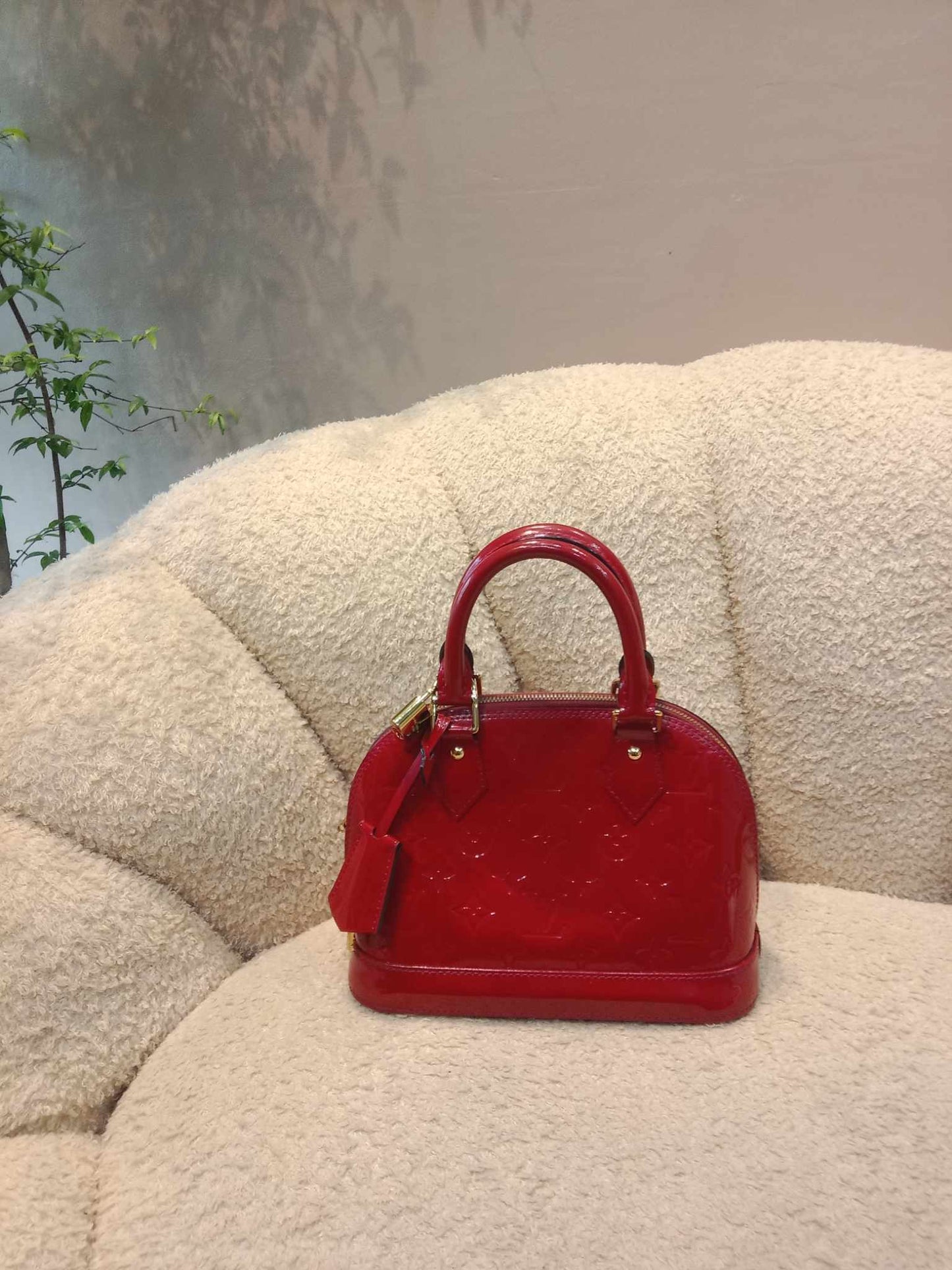 Louis Vuitton Alma BB Monogram Empriente Patent Red