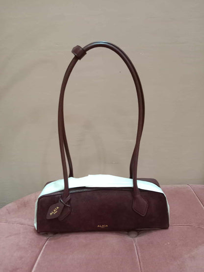 Alaia Le Teckel Suede Bag Burgundy