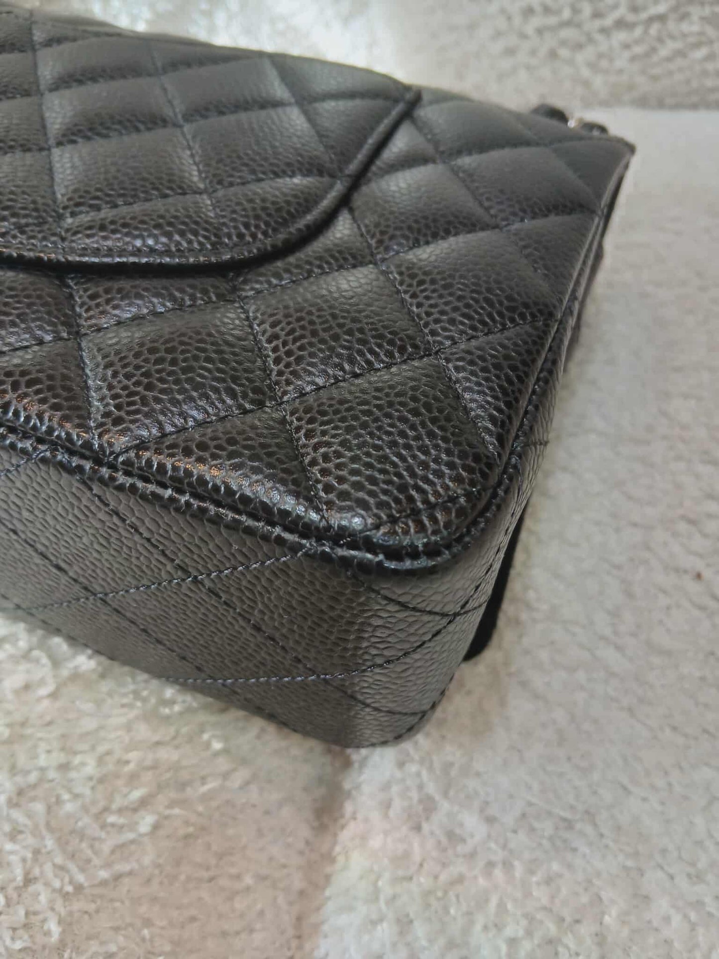 Chanel Medium Double Flap Black Caviar Series 27
