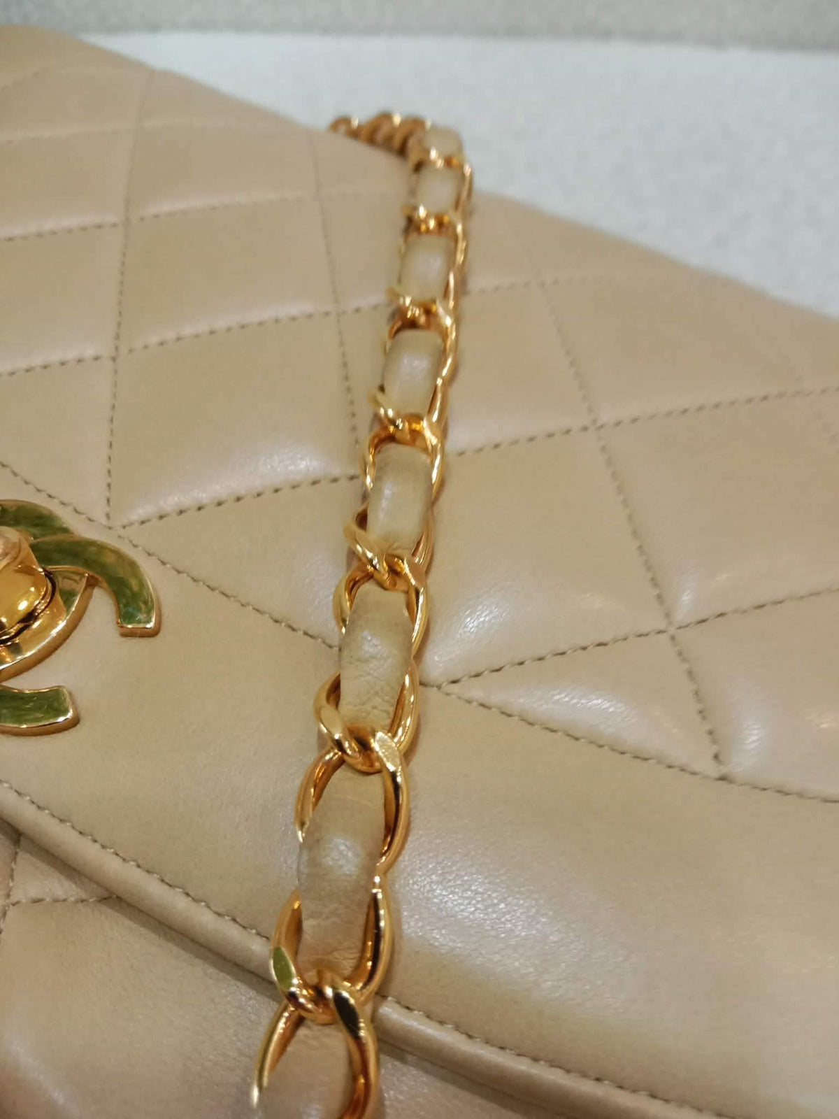 Chanel Diana Beige Lambskin Series 2