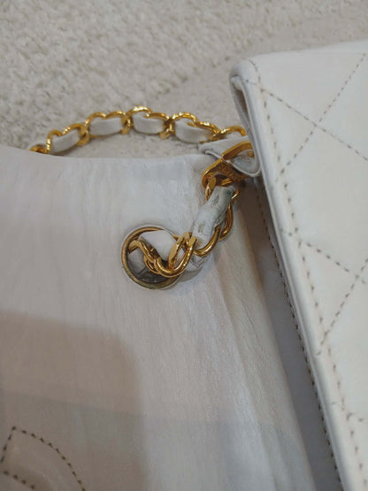 Chanel Matelasse Lambskin Vintage Flap White Series 1