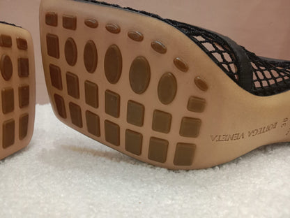 Bottega Veneta Stretch Pumps Black Mesh Square Toe Size 36
