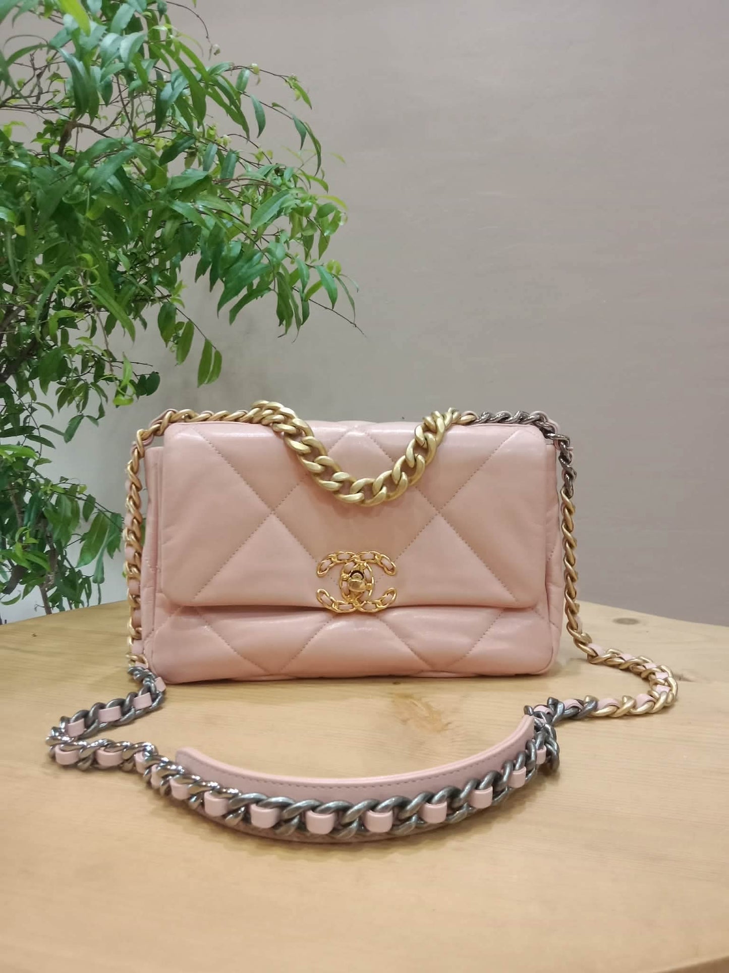 Chanel 19 Lambskin Light Pink Small Series 29