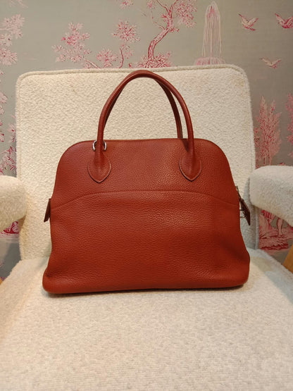 Hermes Bolide 31 Orange Clemence Stamp H Square 2004