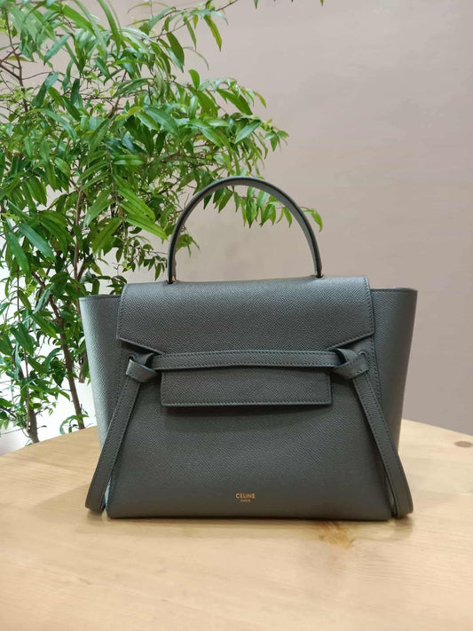 Celine Mini Belt Bag Grey in Grained Calfskin GHW