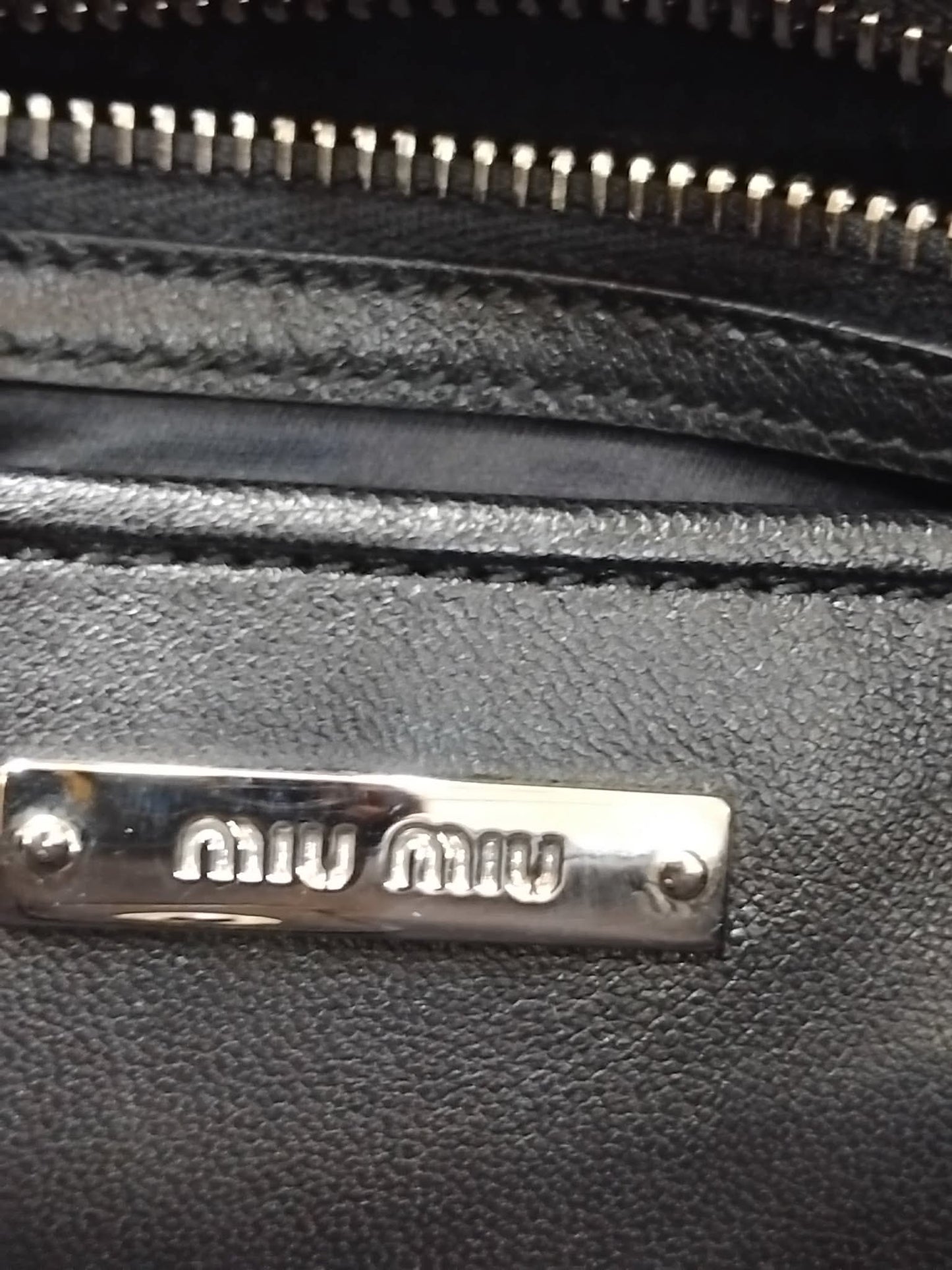 Miu Miu Nappa Matelasse Swarovski Crystal Tote Bag Black
