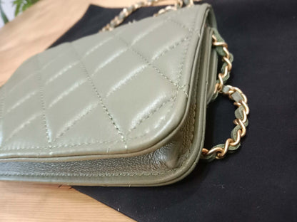 Chanel Pearl Crush Mini Quilted Lambskin Flap Bag Matcha Series 31