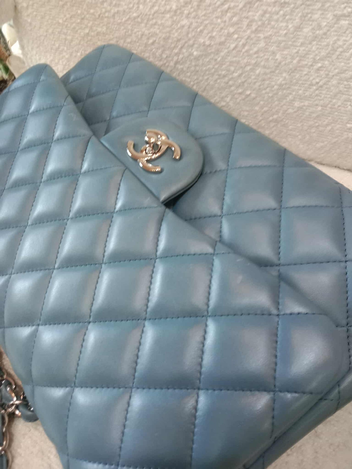 Chanel Jumbo Double Flap Lambskin Blue Series16