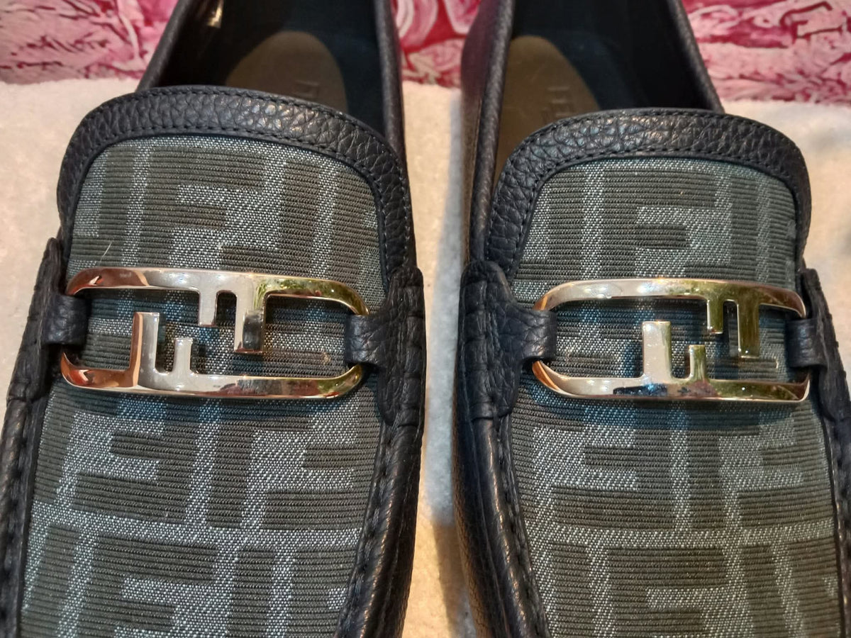 Fendi O'Clock Driving Loafers Black Size 9