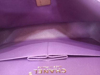 Chanel Metiers D'Art 2022 Timeless Classic Quilted Double Flap Small Caviar Microchipped Purple