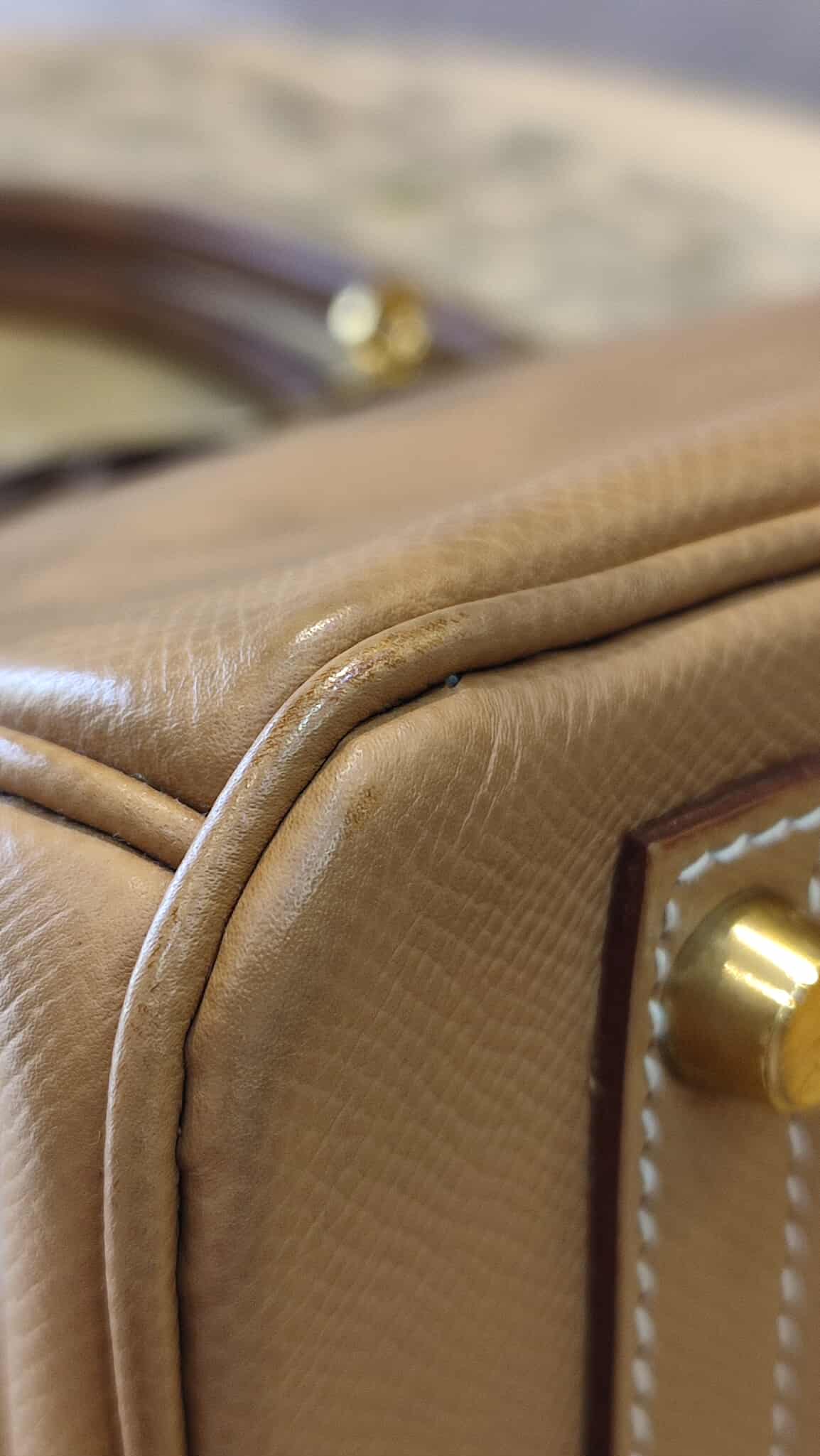 Hermes Birkin 30 Bicolor Gold/Biscuit Epsom Stamp G Square 2003 GHW