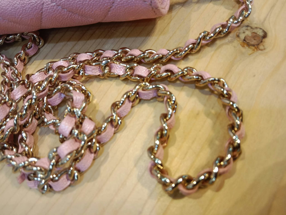 Chanel Classic Wallet on Chain Pink Iridescent Caviar Series 27