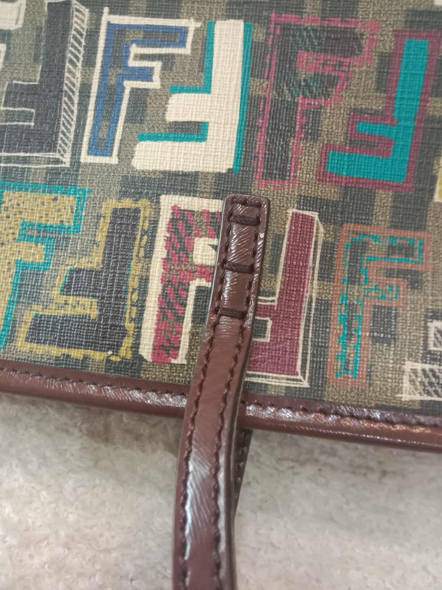 Fendi Multicolor Zucca Spalmati Roll Tote Bag