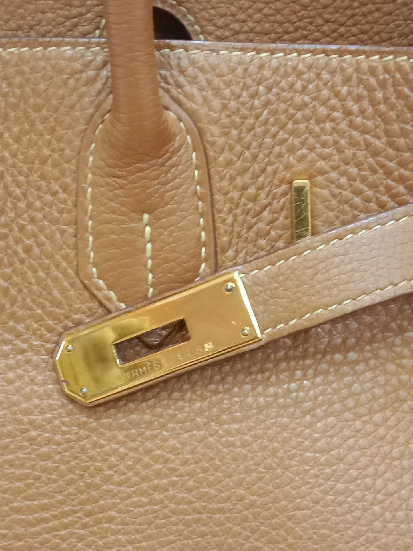 Hermes Birkin 30 Gold on Gold Clemence Stamp E Square 2001