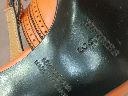 Hermes Slingback Mules Orange size 36
