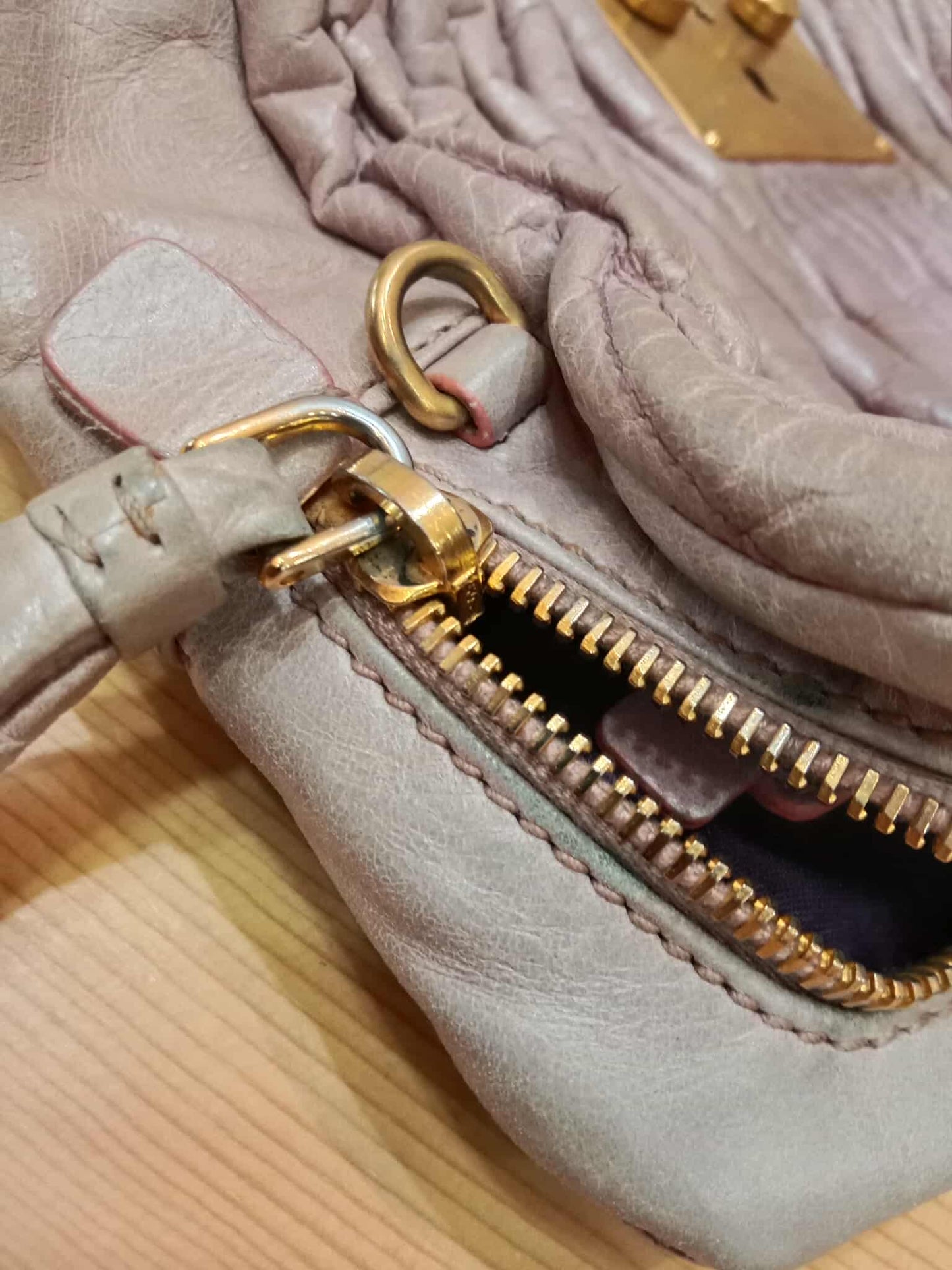 Miu Miu Matelasse Leather Pink Bag