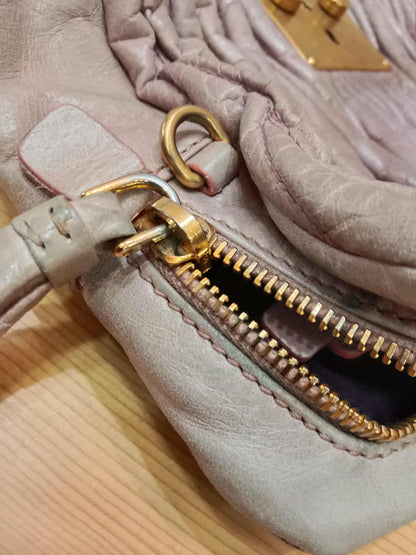 Miu Miu Matelasse Leather Pink Bag