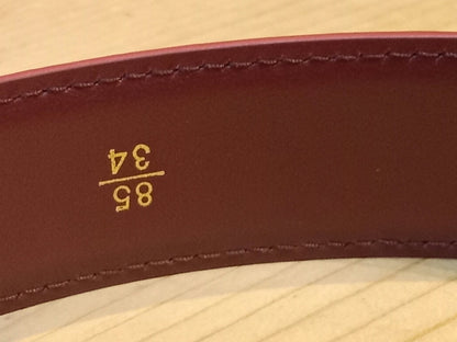 Chanel Crocodile Embossed Calfskin & Metal Belt Dark Red Brandnew