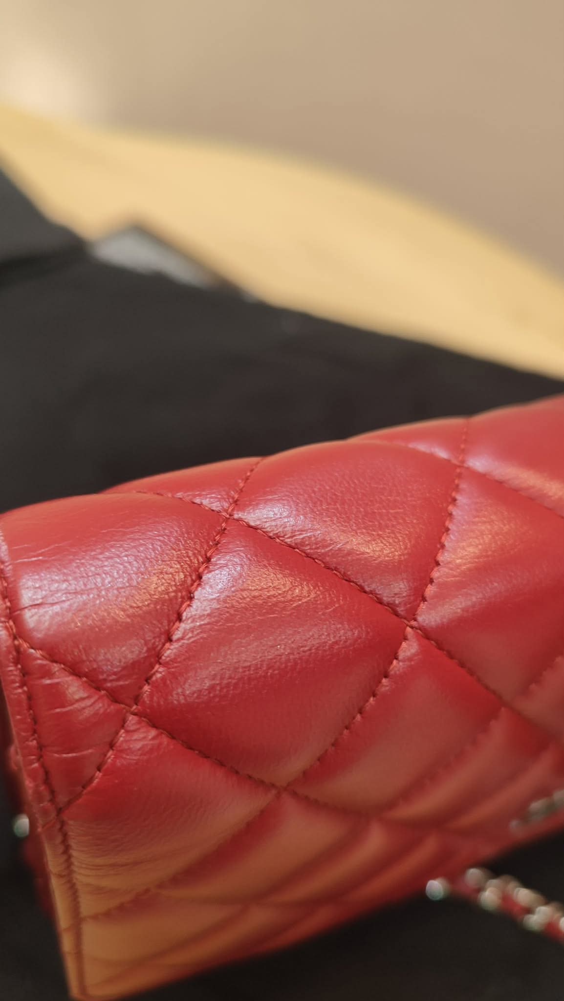 Chanel Wallet on Chain Red Lambskin Series 16