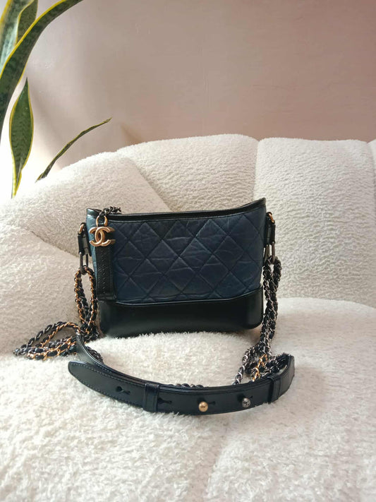 Chanel Gabrielle Hobo Bag Bicolor Blue/Black Series 29