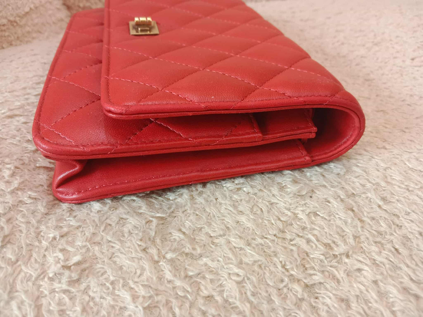 Chanel Wallet on Chain Lambskin Red Series 13