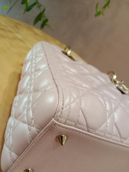 Christian Dior Cannage Lady Dior Powder Pink Medium