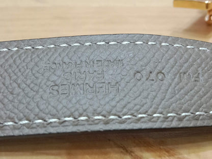 Hermes Mini Constance Reversible Belt Etoupe Stamp Z 2021