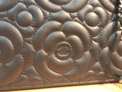 Chanel Camellia Embossed Wallet on Chain Black Series 24