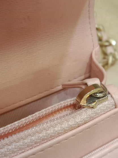 Chanel 19 Wallet on Chain Peach in Quilted Lambskin Microchipped