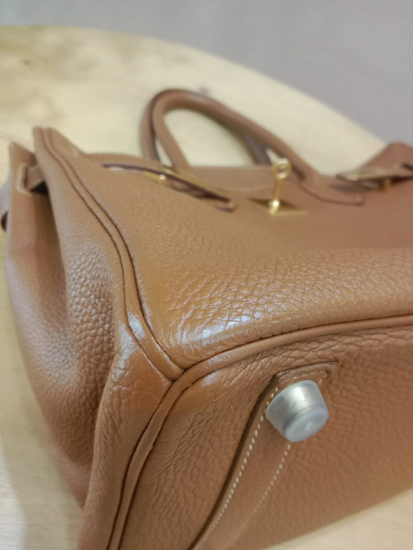 Hermes Birkin 30 Gold on Gold Clemence Stamp E Square 2001