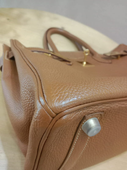 Hermes Birkin 30 Gold on Gold Clemence Stamp E Square 2001