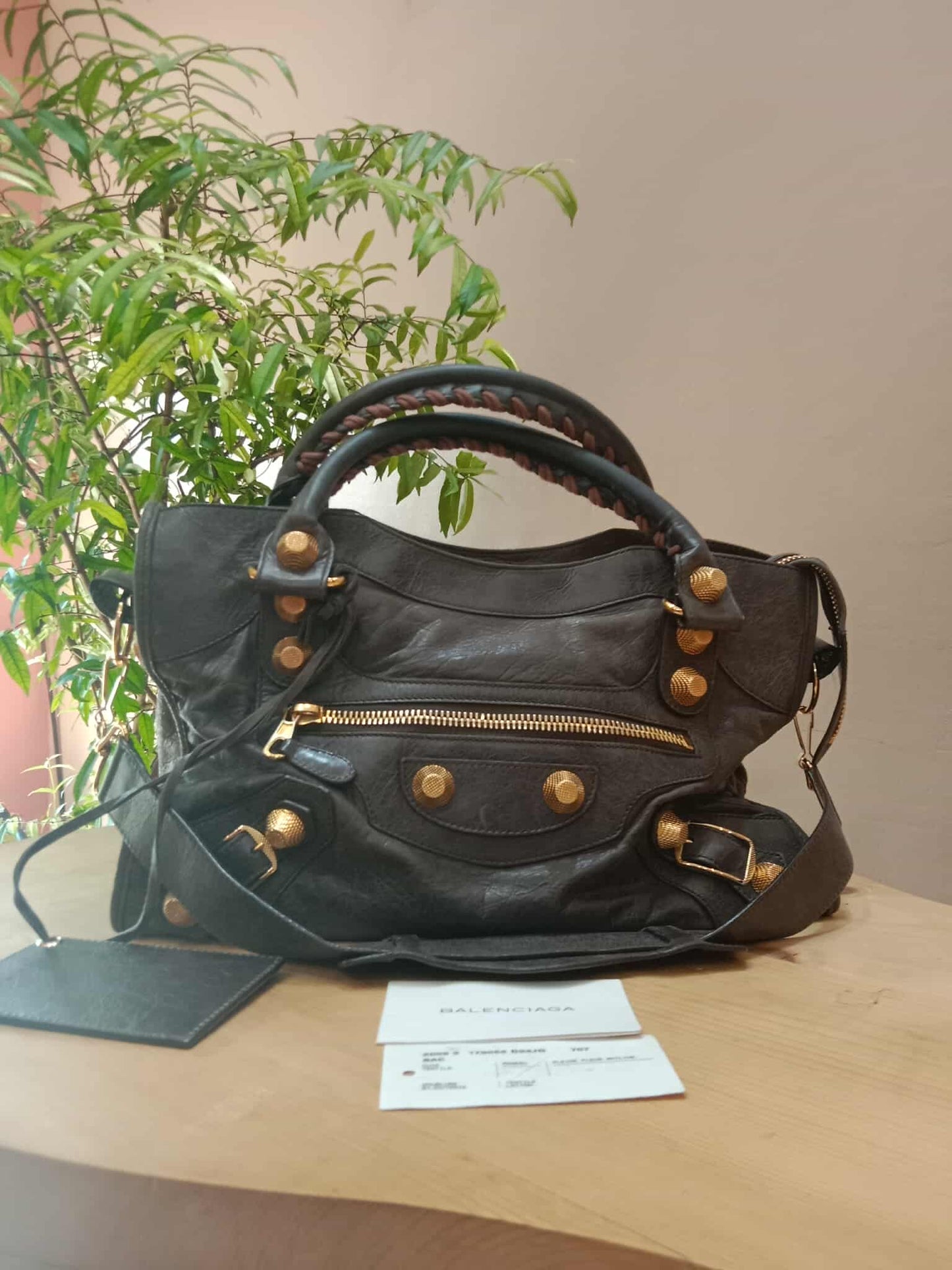 Balenciaga Giant City Bag Distressed Lambski Black